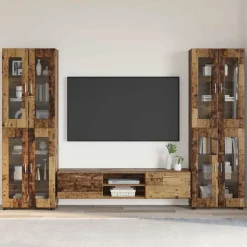 vidaXL Conjunto de mueble de TV con cajón FLORIN Madera vieja Madera envejecida Best