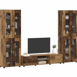 vidaXL Conjunto de mueble de TV con cajón FLORIN Madera vieja Madera envejecida Best