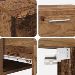 vidaXL Conjunto de mueble de TV con cajón FLORIN Madera vieja Madera envejecida Best