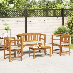 vidaXL Conjuntos De Muebles-Conjunto de salón Rosa del jardín 4 pcs Madera de Acacia Sólida