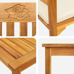 vidaXL Conjuntos De Muebles-Conjunto de salón Rosa del jardín 4 pcs Madera de Acacia Sólida