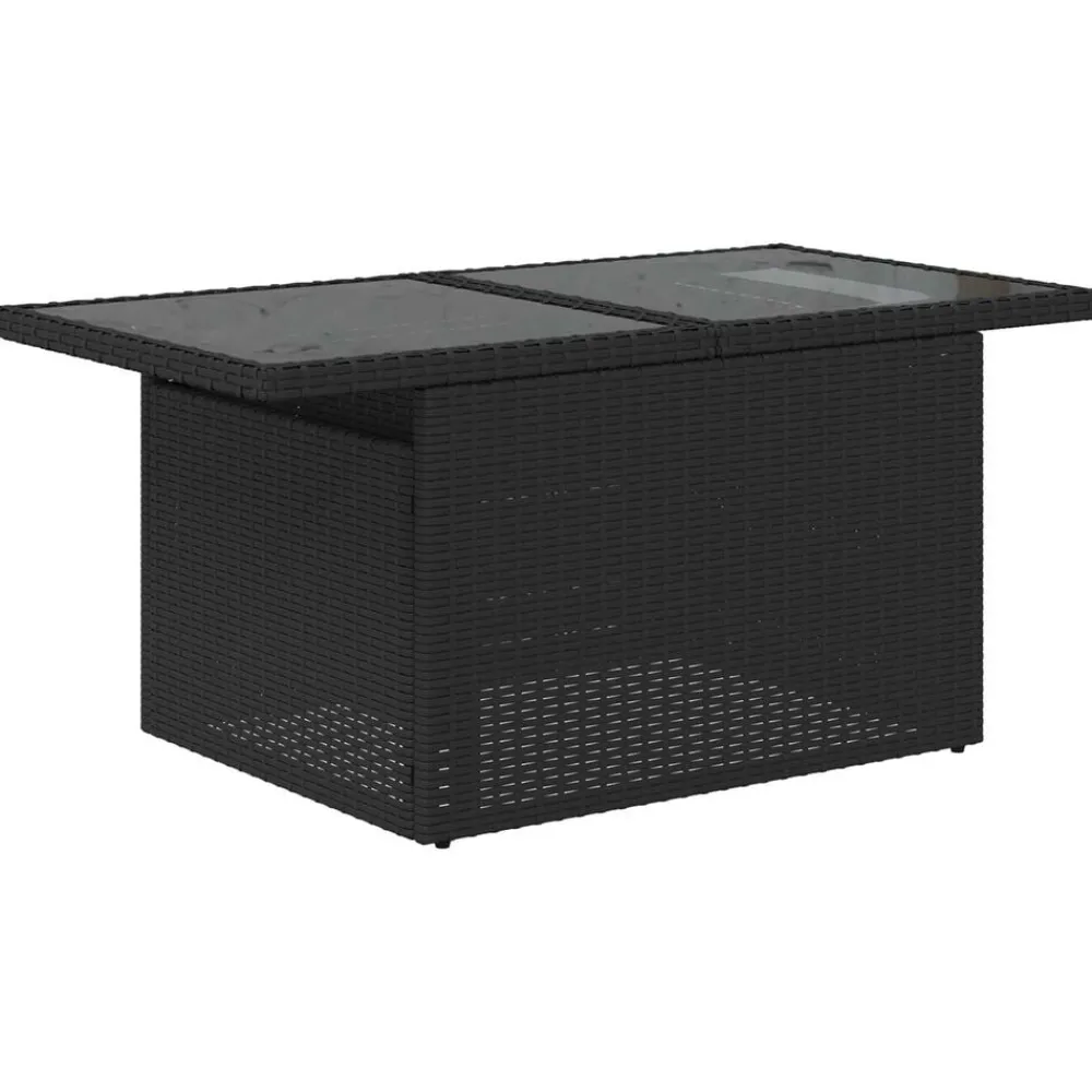 vidaXL Muebles De Jardín-Conjunto de sofá de jardín 7 pcs Negro ratán sintético