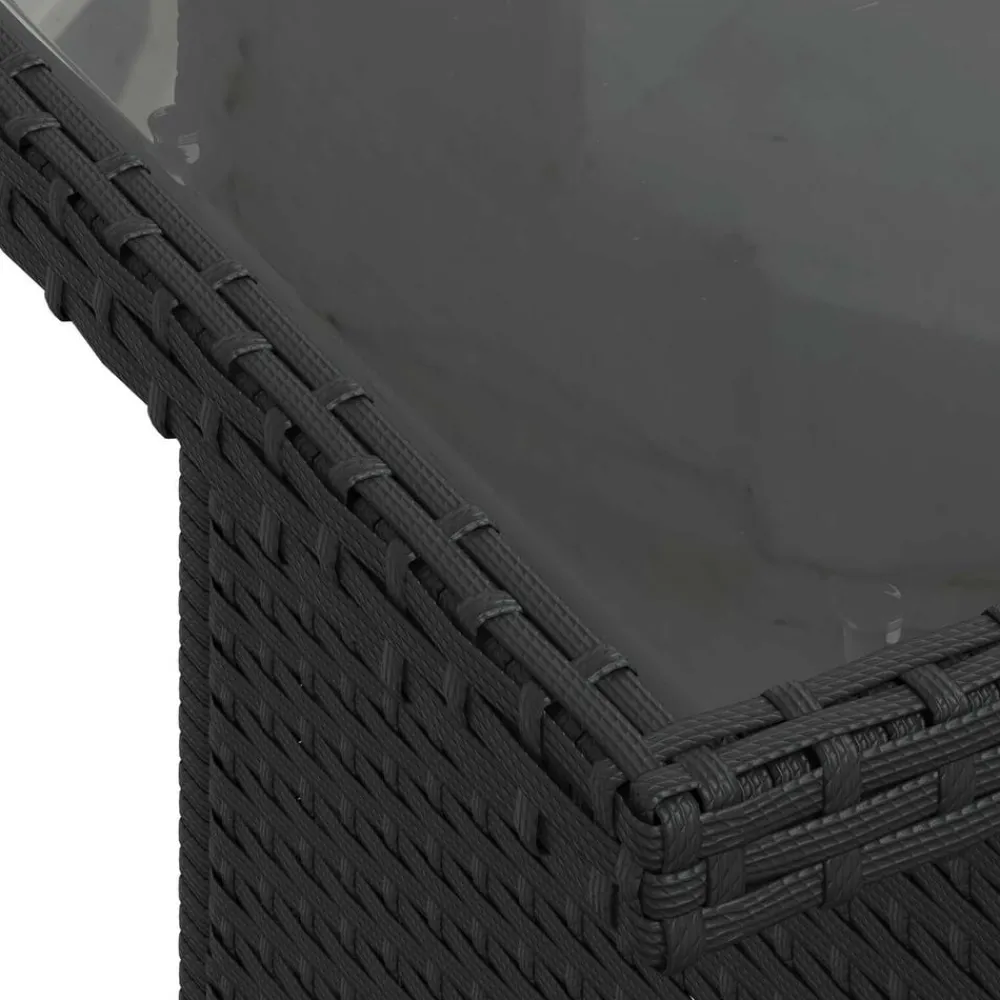 vidaXL Muebles De Jardín-Conjunto de sofá de jardín 7 pcs Negro ratán sintético