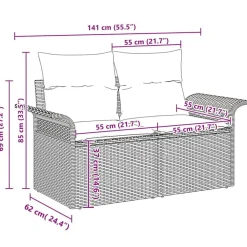vidaXL Conjunto de sofá de jardín con cojín 5 pcs beige y crema New