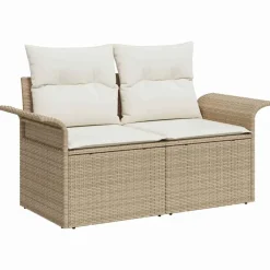 vidaXL Conjunto de sofá de jardín con cojín 5 pcs beige y crema New