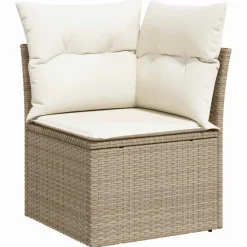 vidaXL Conjunto de sofá de jardín con cojín 5 pcs beige y crema New
