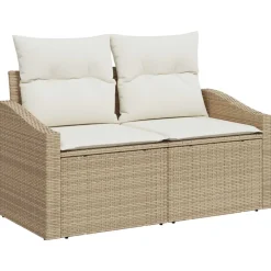 vidaXL Muebles De Jardín-Conjunto de sofá de jardín con cojín 9 pcs ratán sintético