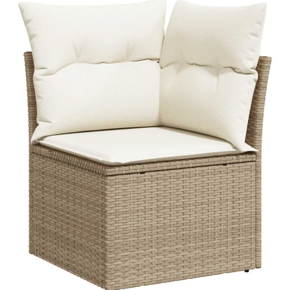 vidaXL Muebles De Jardín-Conjunto de sofá de jardín con cojín 9 pcs ratán sintético
