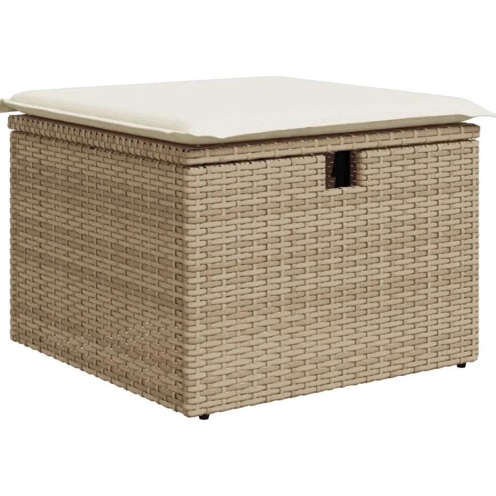vidaXL Muebles De Jardín-Conjunto de sofá de jardín con cojín 9 pcs ratán sintético