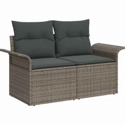 vidaXL Muebles De Jardín-Conjunto de sofá de jardín con cojín 5 pcs Poliratán
