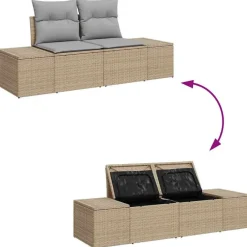 vidaXL Muebles De Jardín-Conjunto de sofá de jardín con cojín 6 pcs