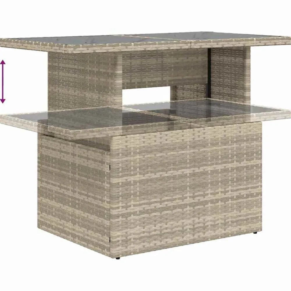 vidaXL Muebles De Jardín-Conjunto de sofá de jardín 9 pcs ratán sintético