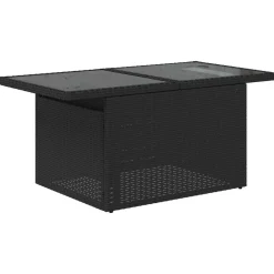 vidaXL Muebles De Jardín-Conjunto de sofá de jardín 5 pcs Negro ratán sintético