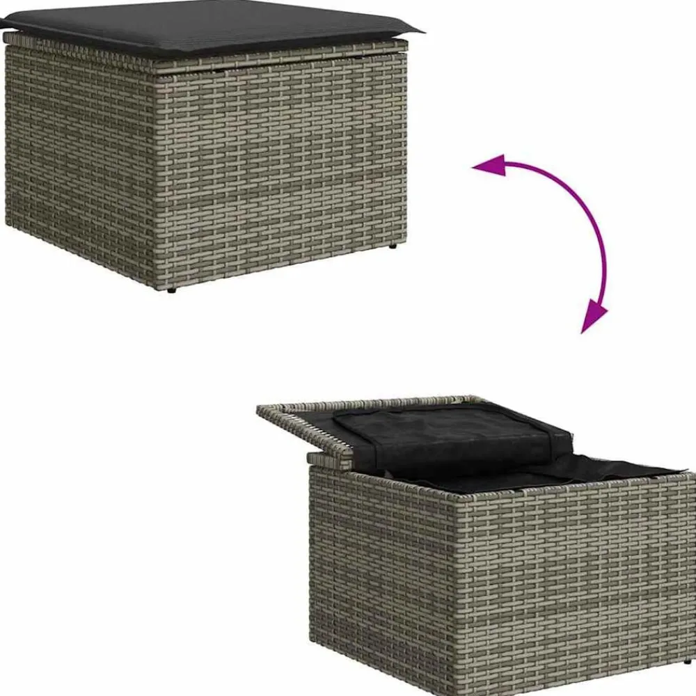 vidaXL Conjunto de sofá de jardín 8 pcs Claro ratán sintético Gris Clearance