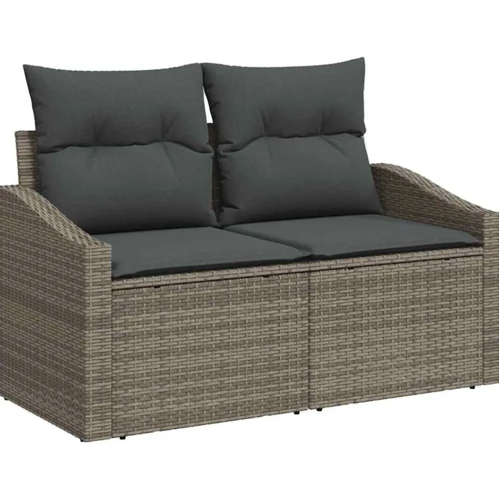 vidaXL Conjunto de sofá de jardín 8 pcs Claro ratán sintético Gris Clearance