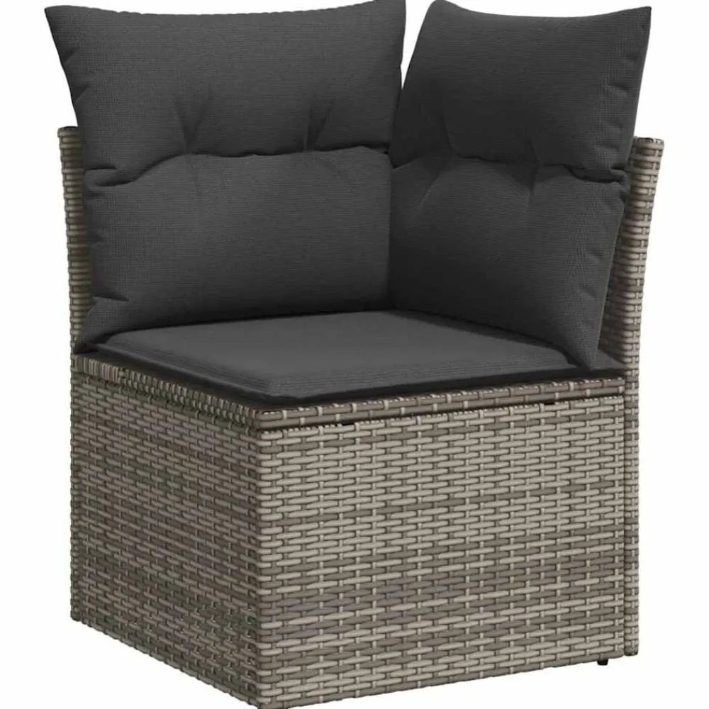 vidaXL Conjunto de sofá de jardín 8 pcs Claro ratán sintético Gris Clearance