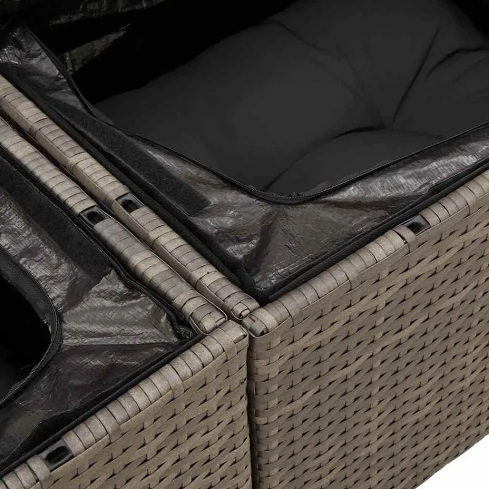 vidaXL Conjunto de sofá de jardín 8 pcs Claro ratán sintético Gris Clearance