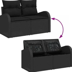 vidaXL Muebles De Jardín-Conjunto de sofá de jardín 5 pcs Poliratán
