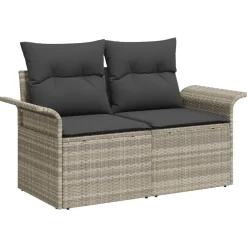 vidaXL Muebles De Jardín-Conjunto de sofá de jardín con cojín 6 pcs Poliratán
