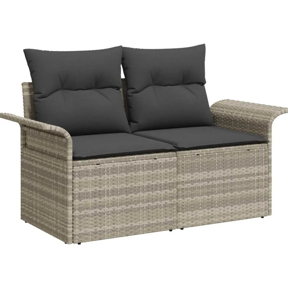 vidaXL Muebles De Jardín-Conjunto de sofá de jardín con cojín 6 pcs Poliratán