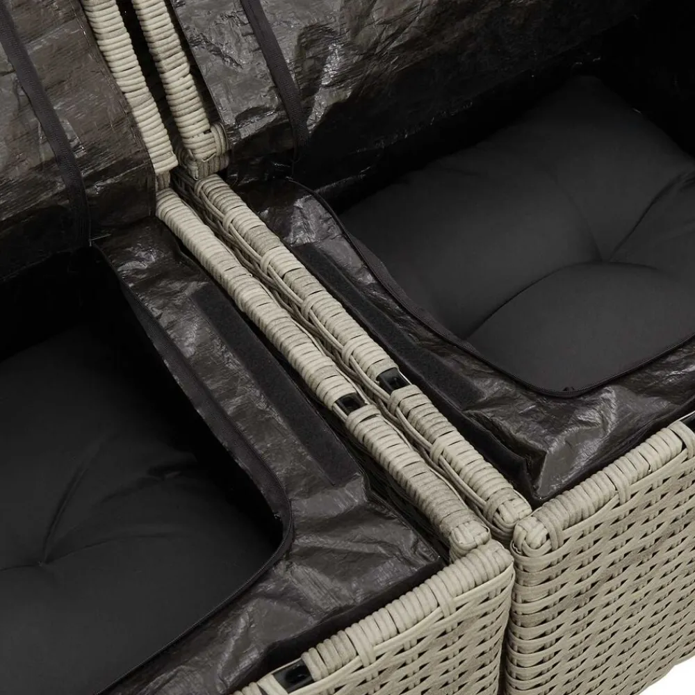 vidaXL Muebles De Jardín-Conjunto de sofá de jardín con cojín 6 pcs Poliratán