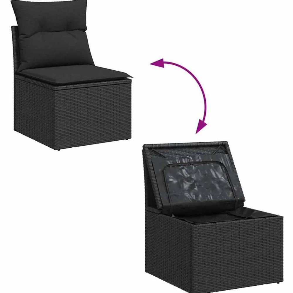 vidaXL Muebles De Jardín-Conjunto de sofá de jardín 11 pcs Poliratán