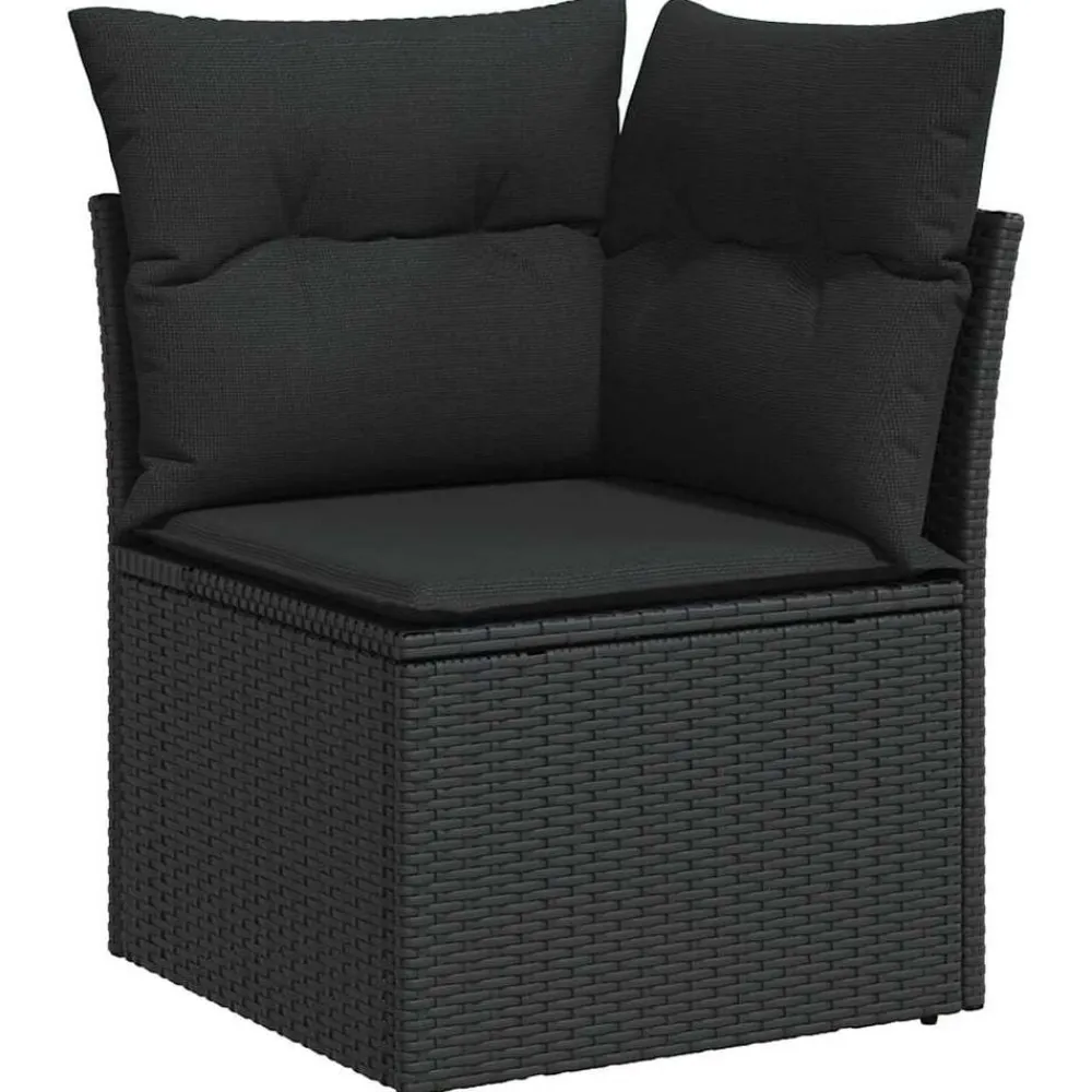 vidaXL Muebles De Jardín-Conjunto de sofá de jardín 11 pcs Poliratán