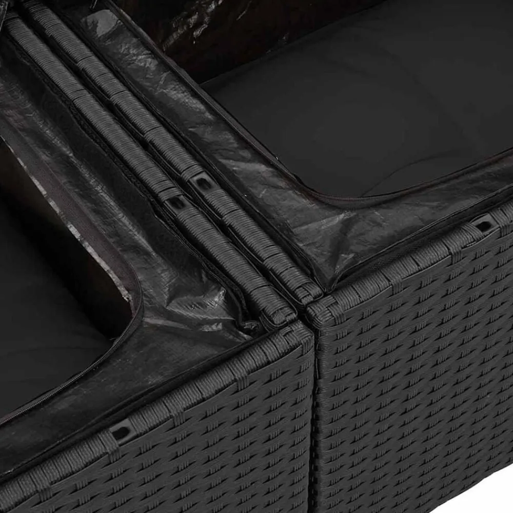 vidaXL Muebles De Jardín-Conjunto de sofá de jardín 11 pcs Poliratán