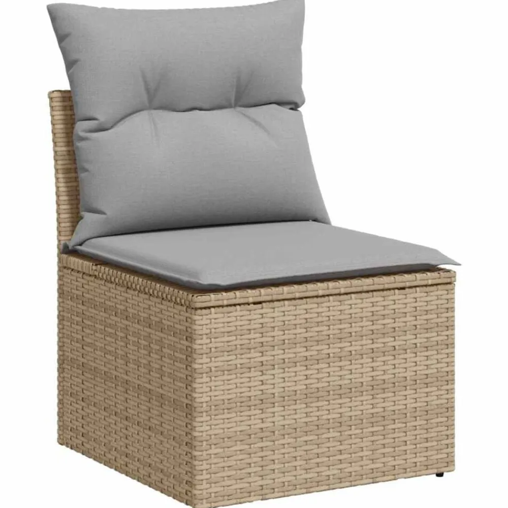 vidaXL Conjunto de sofá de jardín con cojín 6 pcs Poliratán Beige Online