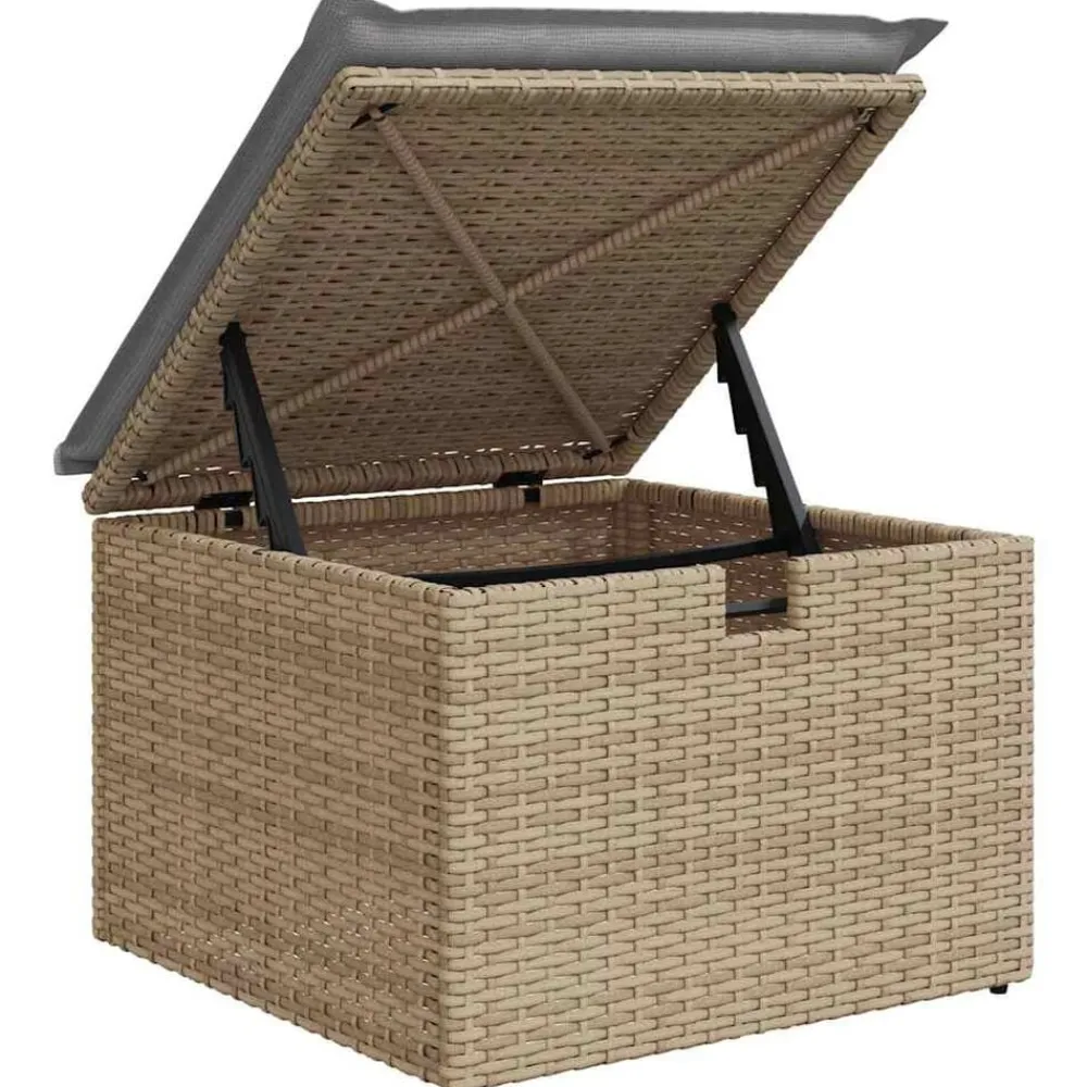 vidaXL Conjunto de sofá de jardín con cojín 6 pcs Poliratán Beige Online