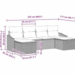 vidaXL Conjunto de sofá de jardín con cojín 6 pcs Poliratán Beige Online