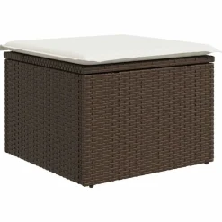 vidaXL Muebles De Jardín-Conjunto de sofá de jardín 8 pcs Marrón y crema ratán sintético