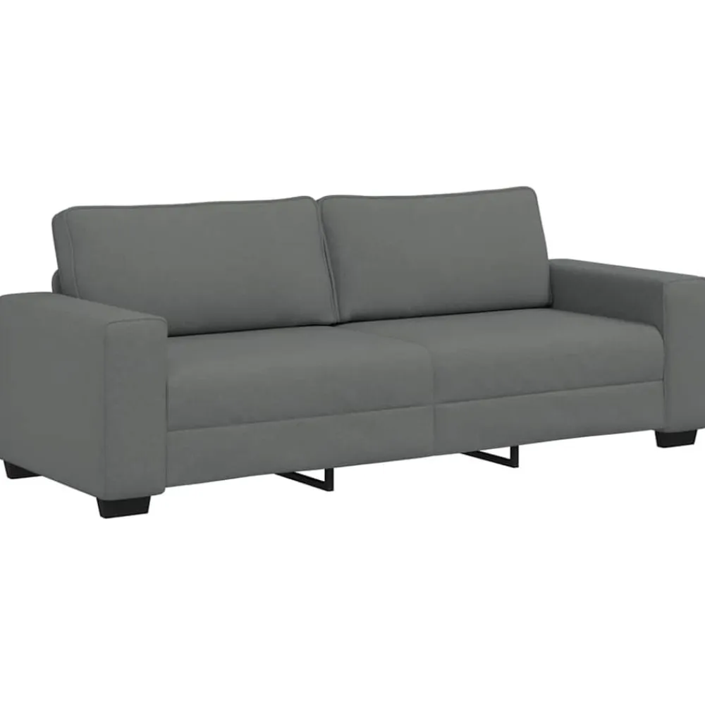 vidaXL Conjunto de sofá de 3 piezas con cojines de tela Gris oscuro New