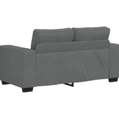 vidaXL Conjunto de sofá de 3 piezas con cojines de tela Gris oscuro New