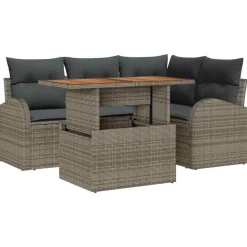 vidaXL Muebles De Jardín-Conjunto de sofá de jardín con cojín Manual 5 pcs