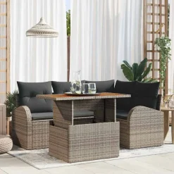 vidaXL Muebles De Jardín-Conjunto de sofá de jardín con cojín Manual 5 pcs