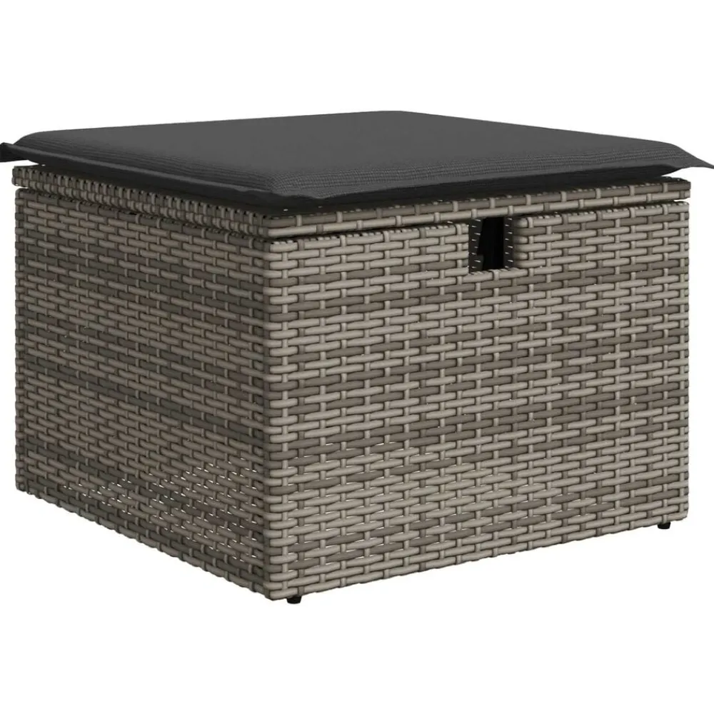vidaXL Muebles De Jardín-Conjunto de sofá de jardín con cojín 7 pcs Poliratán