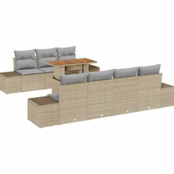 vidaXL Muebles De Jardín-Conjunto de sofá de jardín 8 pcs Beige Poliratán