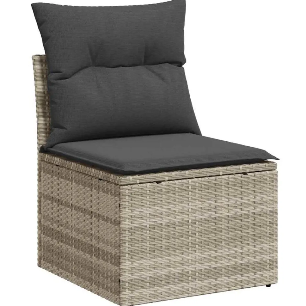 vidaXL Conjunto de sofá de jardín 10 pcs Poliratán Gris claro Online