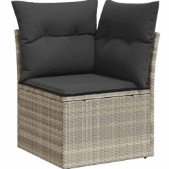 vidaXL Conjunto de sofá de jardín 10 pcs Poliratán Gris claro Online