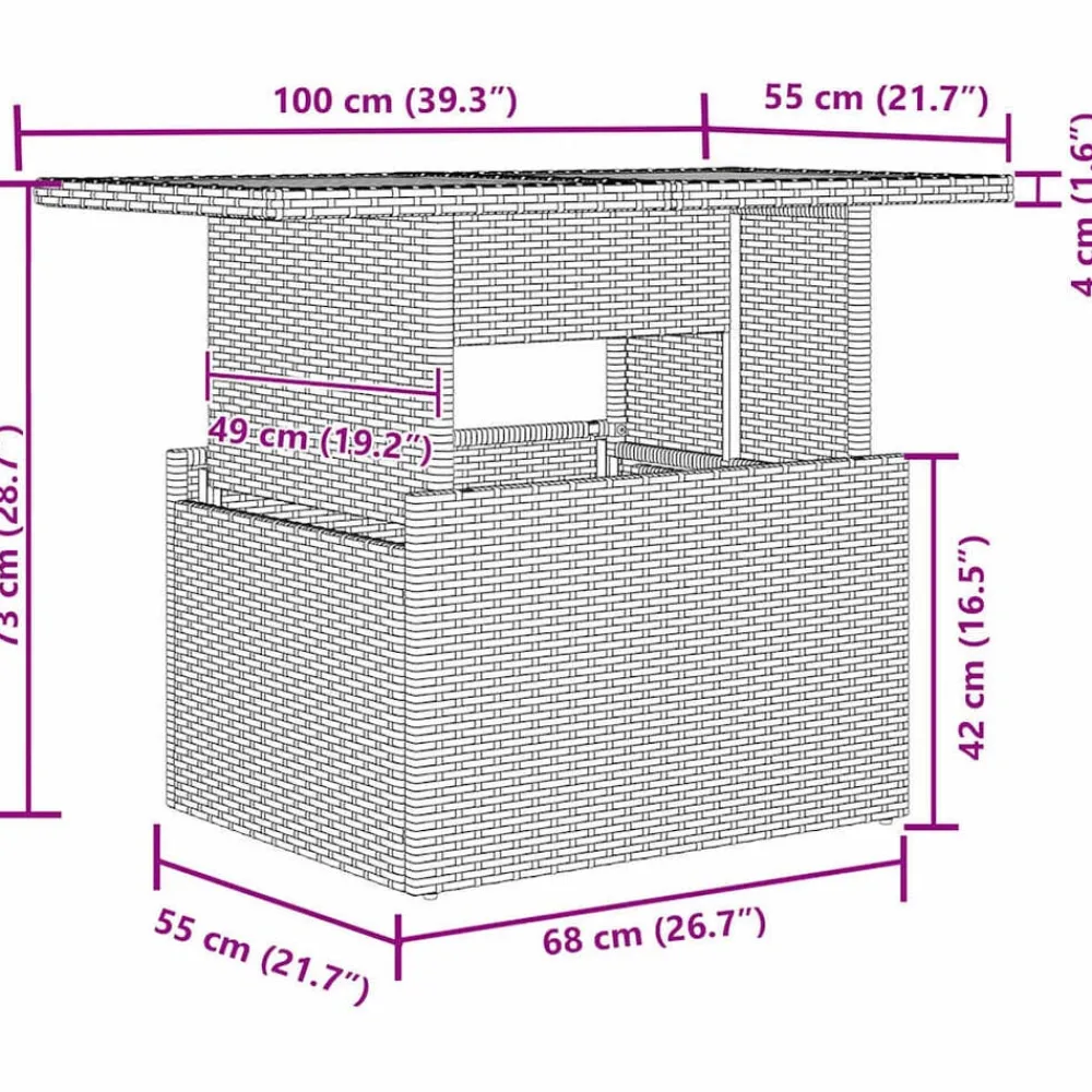 vidaXL Muebles De Jardín-Conjunto de sofá de jardín 7 pcs Beige Poliratán