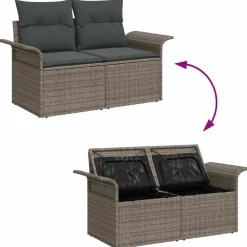 vidaXL Conjunto de sofá de jardín 6 pcs Poliratán Gris Sale