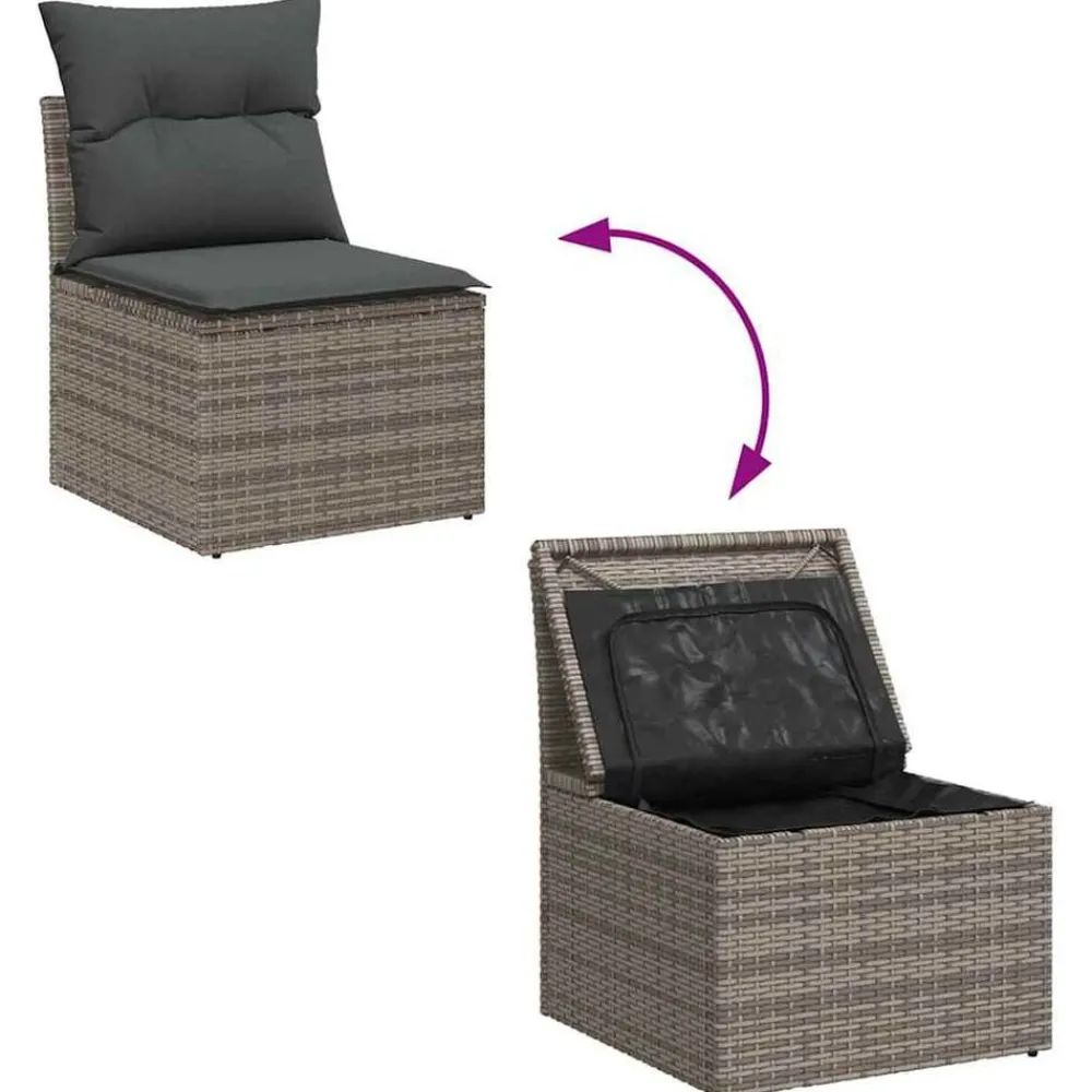 vidaXL Conjunto de sofá de jardín 6 pcs Poliratán Gris Sale