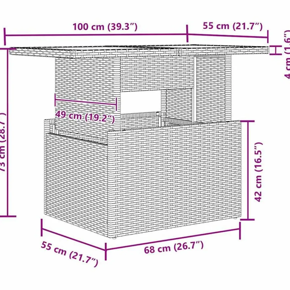 vidaXL Muebles De Jardín-Conjunto de sofá de jardín con cojín 7 pcs Beige Poliratán