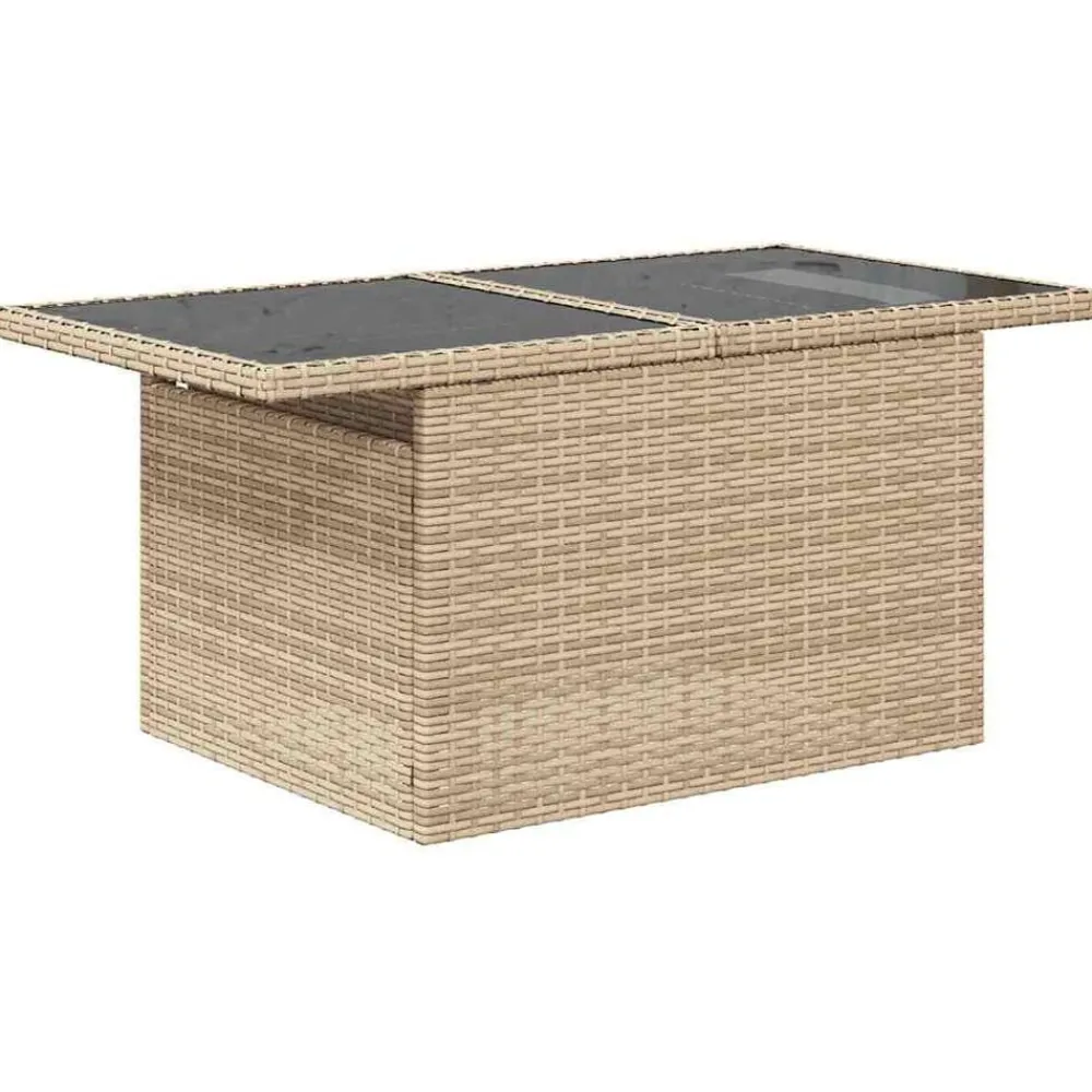vidaXL Muebles De Jardín-Conjunto de sofá de jardín con cojín 7 pcs Beige Poliratán