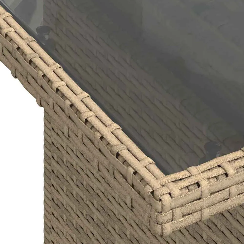 vidaXL Muebles De Jardín-Conjunto de sofá de jardín con cojín 7 pcs Beige Poliratán