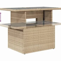 vidaXL Muebles De Jardín-Conjunto de sofá de jardín con cojín 7 pcs Beige Poliratán