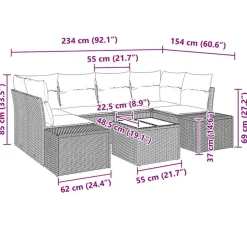 vidaXL Conjunto de sofá de jardín 8 pcs Crema ratán sintético Beige y Sale