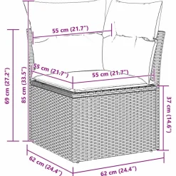 vidaXL Conjunto de sofá de jardín 8 pcs Crema ratán sintético Beige y Sale