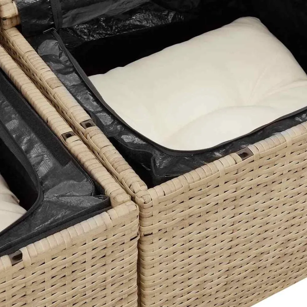 vidaXL Conjunto de sofá de jardín 8 pcs Crema ratán sintético Beige y Sale